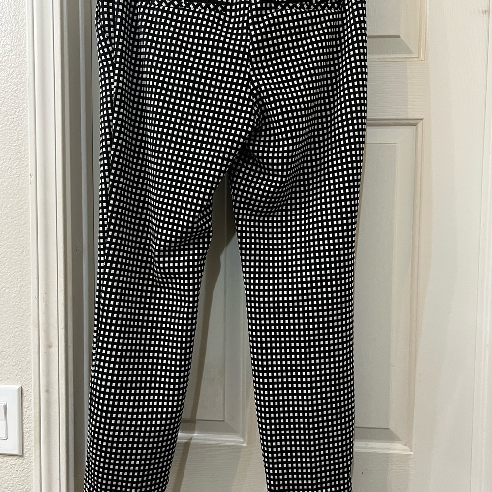 Women’s Black and White Checkered Pants - Picture 2 of 3